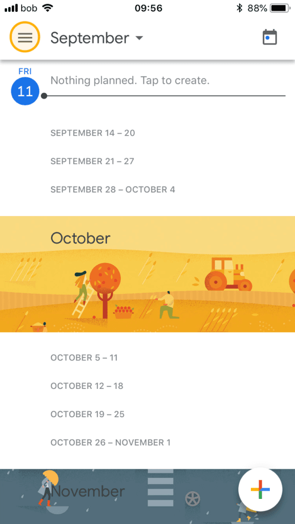 mobile-google calendar
