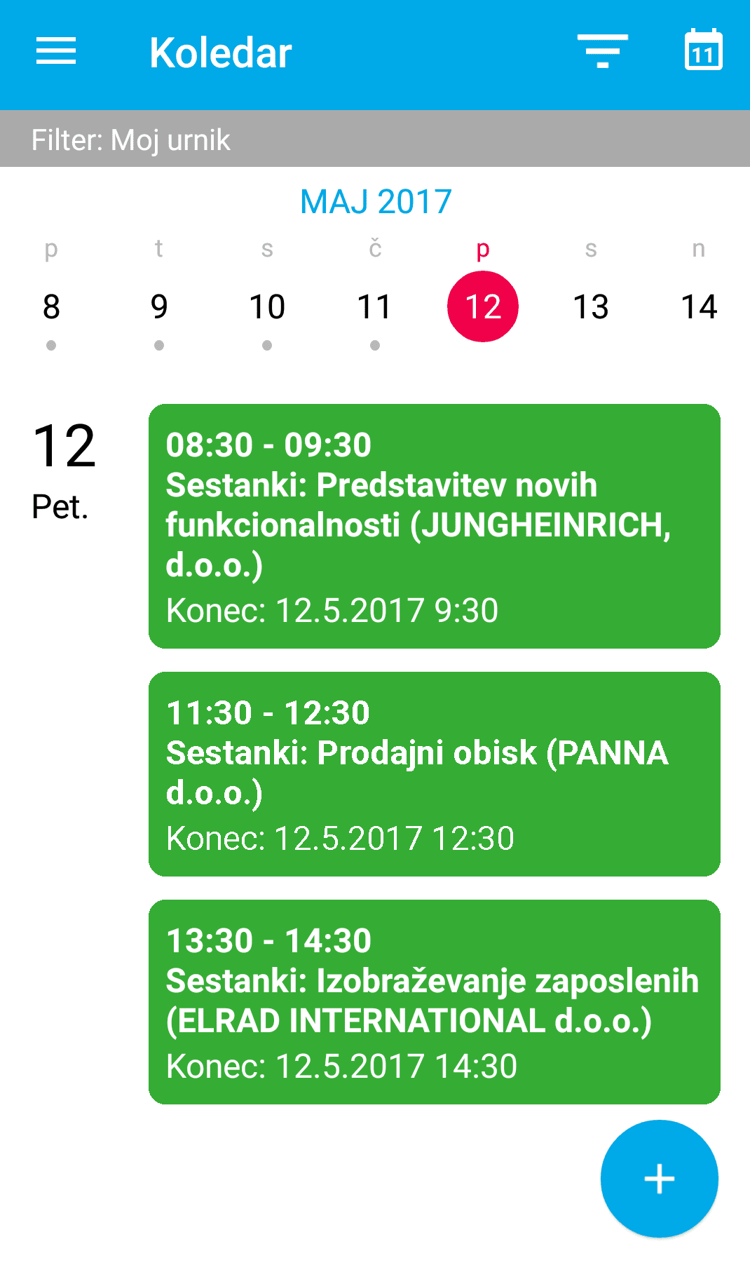 koledar na poti intrix