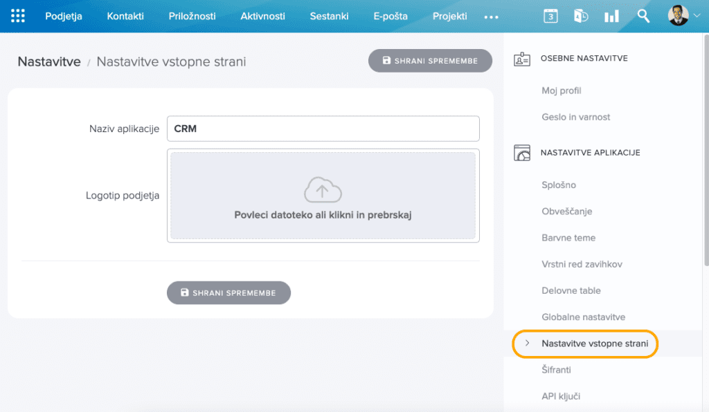 sprememba slike aplikacije intrix logotip podjetja v intrixu