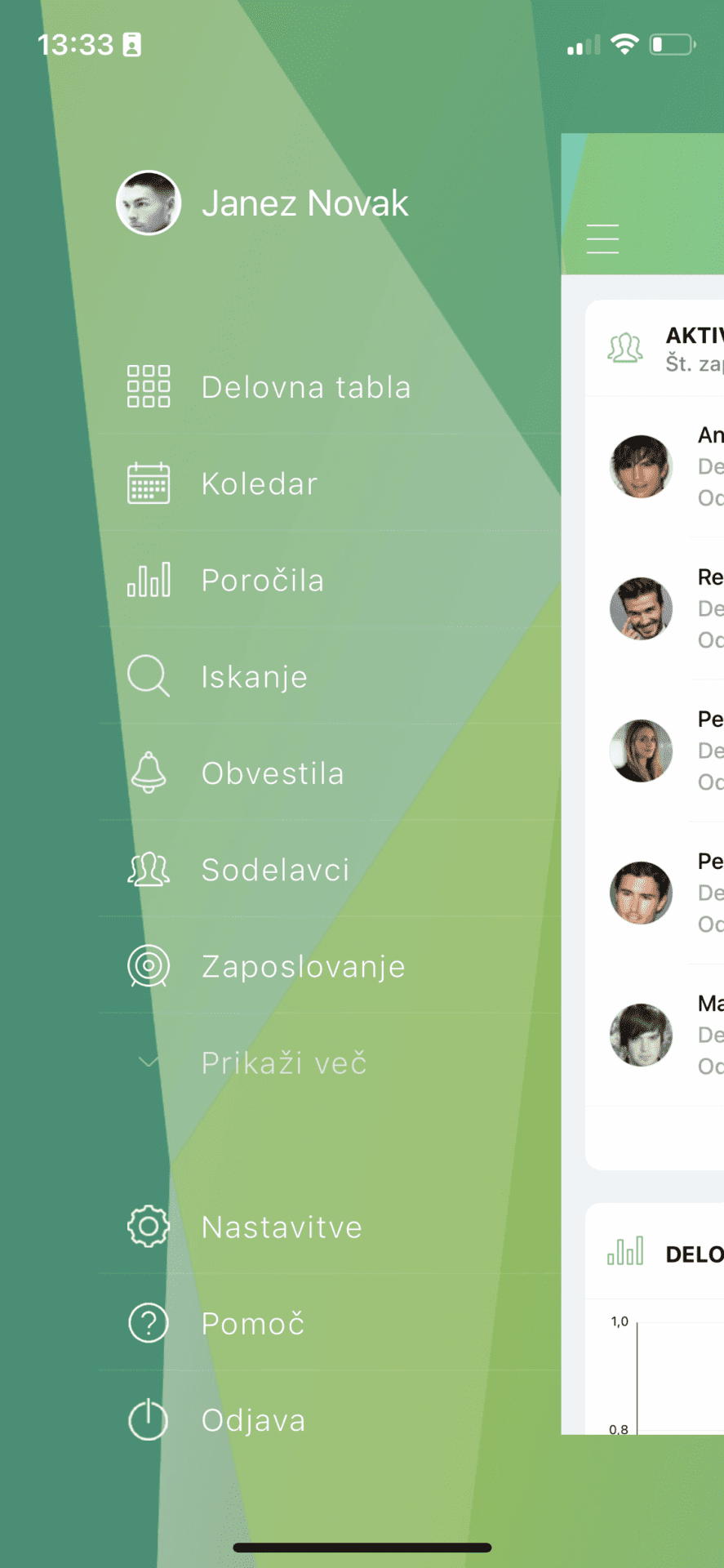HRM mobilna aplikacija hrm sistem mobile koledar zaposlenih