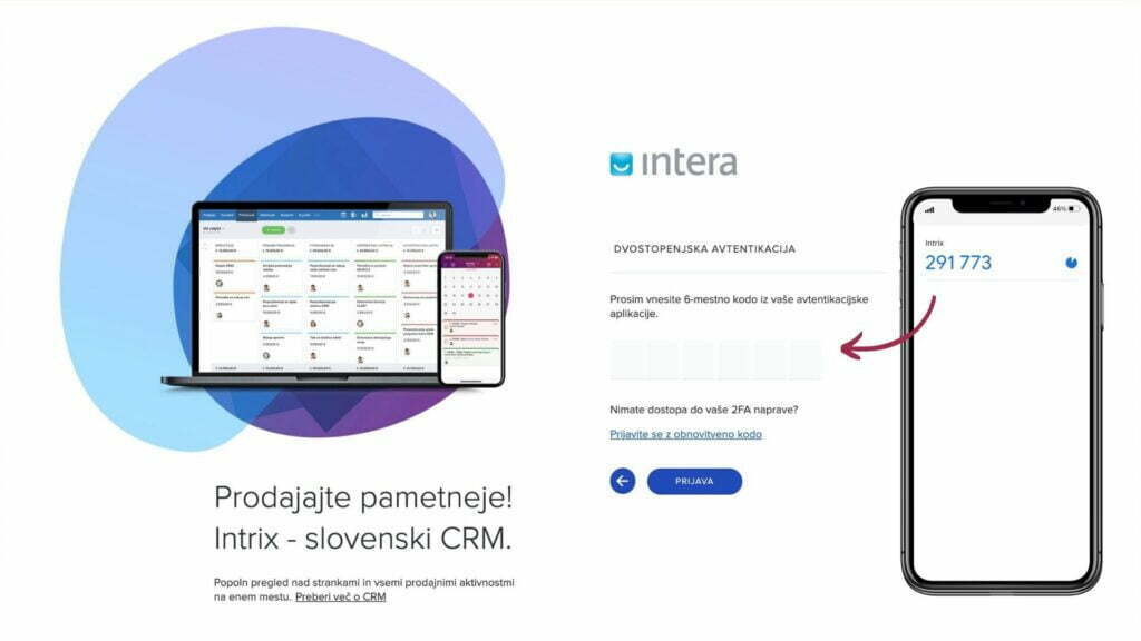 2FA - prijava z avtentikacijsko aplikacijo