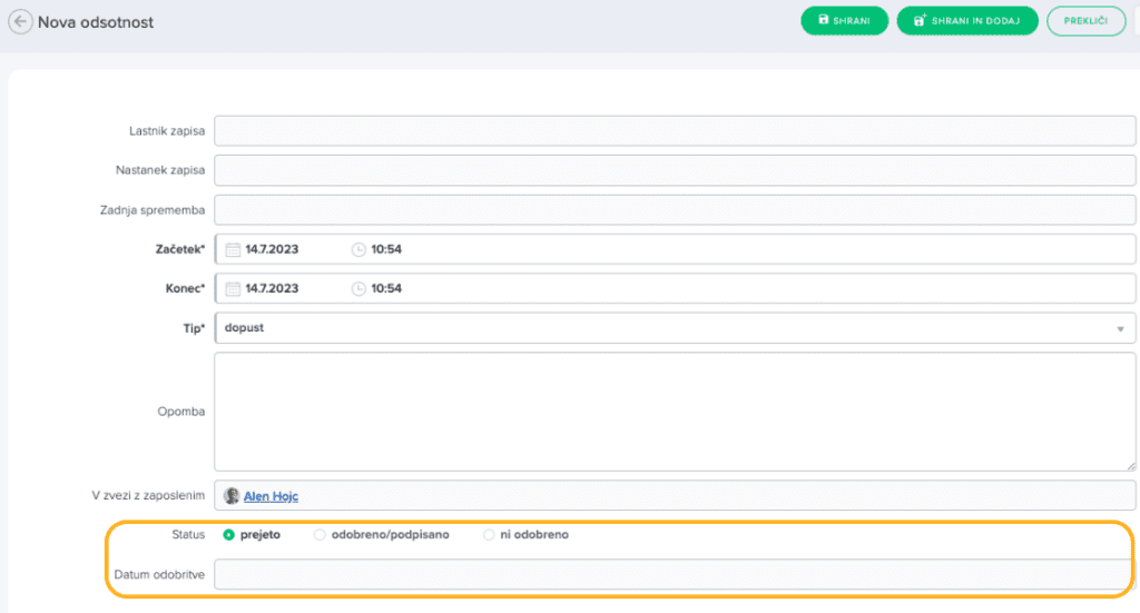 odobritev-odsotnosti