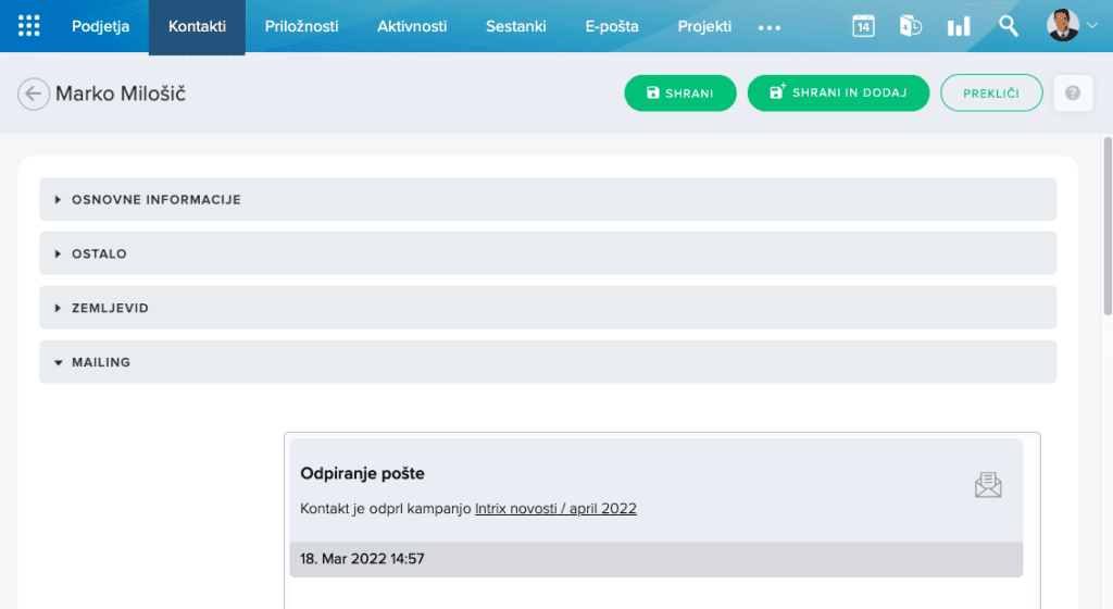 Analiza mailinga na ravni stranke