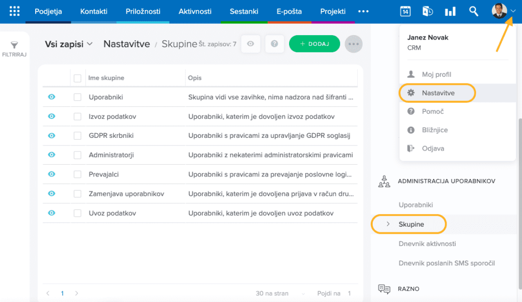 Uporabniške skupine