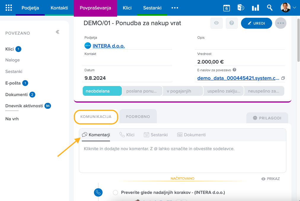 Komentarji v Intrixu