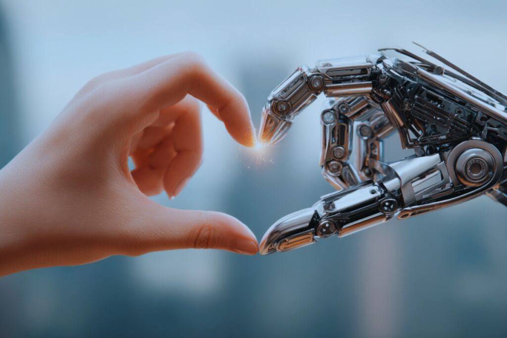 Sodelovanje med človekom in umetno inteligenco v sodobnem delovnem okolju.