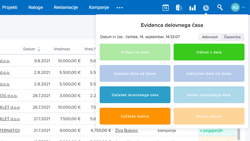 Evidencija radnog vremena