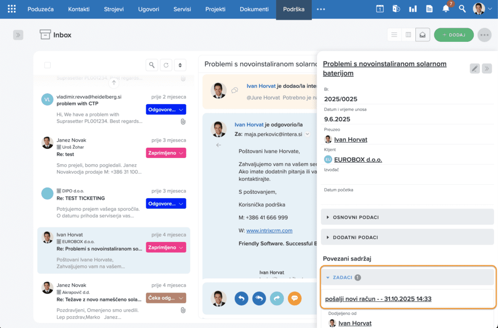 Dodatne informacije na zahtjevu Dodatne informacije na zahtjevu